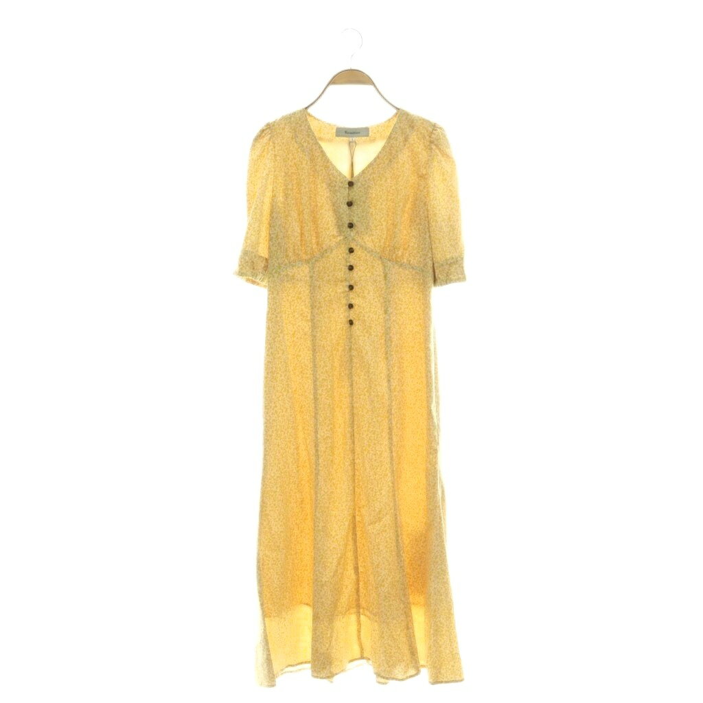 【中古】未使用品 リランドチュール Rirandture カラーフラワーレディワンピース ロング 1 イエロー /DF ■OS レディース 【ベクトル 古着】 260205