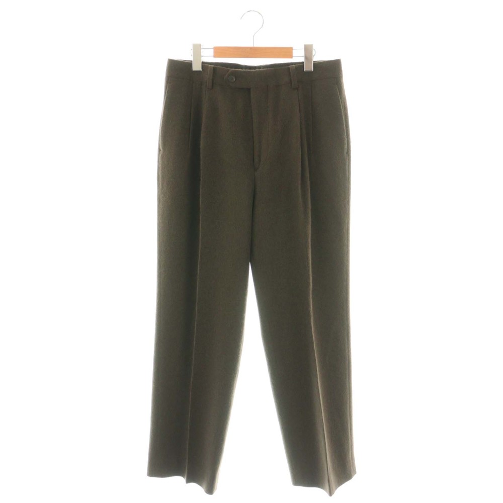 【中古】オーラリー AURALEE A25AP04BF 25AW BABY CAMEL FLANNEL TWOーTUCK SLACKS スラックス パンツ ジッパーフライ 4 茶 /NR ■OS メンズ 【ベクトル 古着】 260208