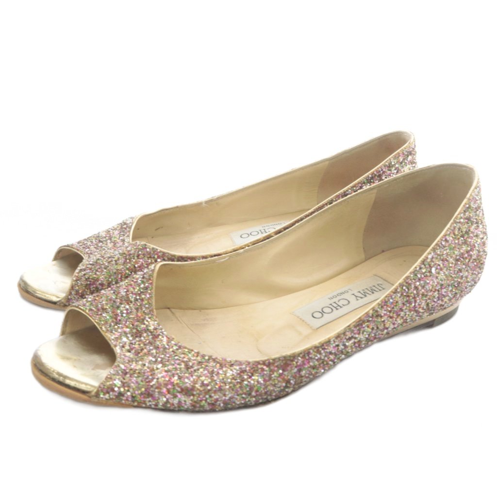 乐天商城 - 【中古】ジミーチュウ JIMMY CHOO グリッターオープントゥ パンプス 36 マルチカラー /SR レディース 【ベクトル 古着】 260218
