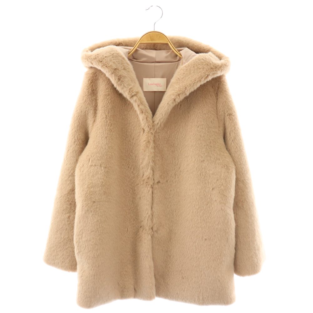 乐天商城 - 【中古】レモンプレット LEMONPLET 25AW エコファーフーデッドジャケット アウター S ピンクベージュ /CX ■OS レディース 【ベクトル 古着】 260217