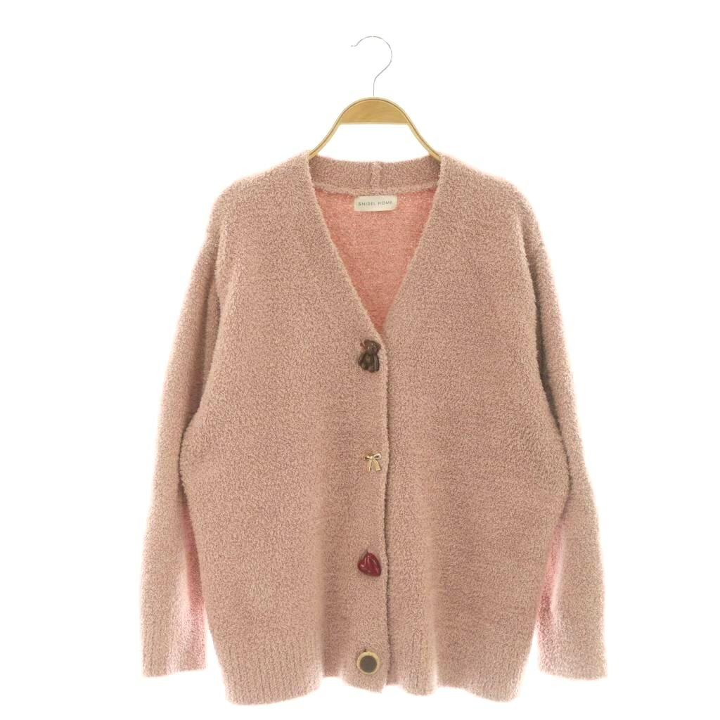 【中古】スナイデル SNIDEL ホーム HOME 25SS チョコボタンカーディガン ニット F ピンク /DF ■OS レディース 【ベクトル 古着】 260224｜詳細画像