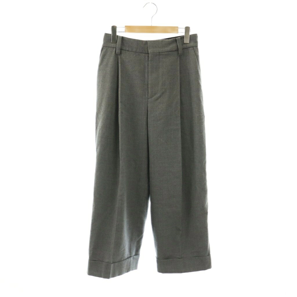 乐天商城 - 【中古】マーガレットハウエル MARGARET HOWELL 25SS FLANNEL WOOL TROUSERS パンツ ワイド タック 2 グレー /CX ■OS レディース 【ベクトル 古着】 260221