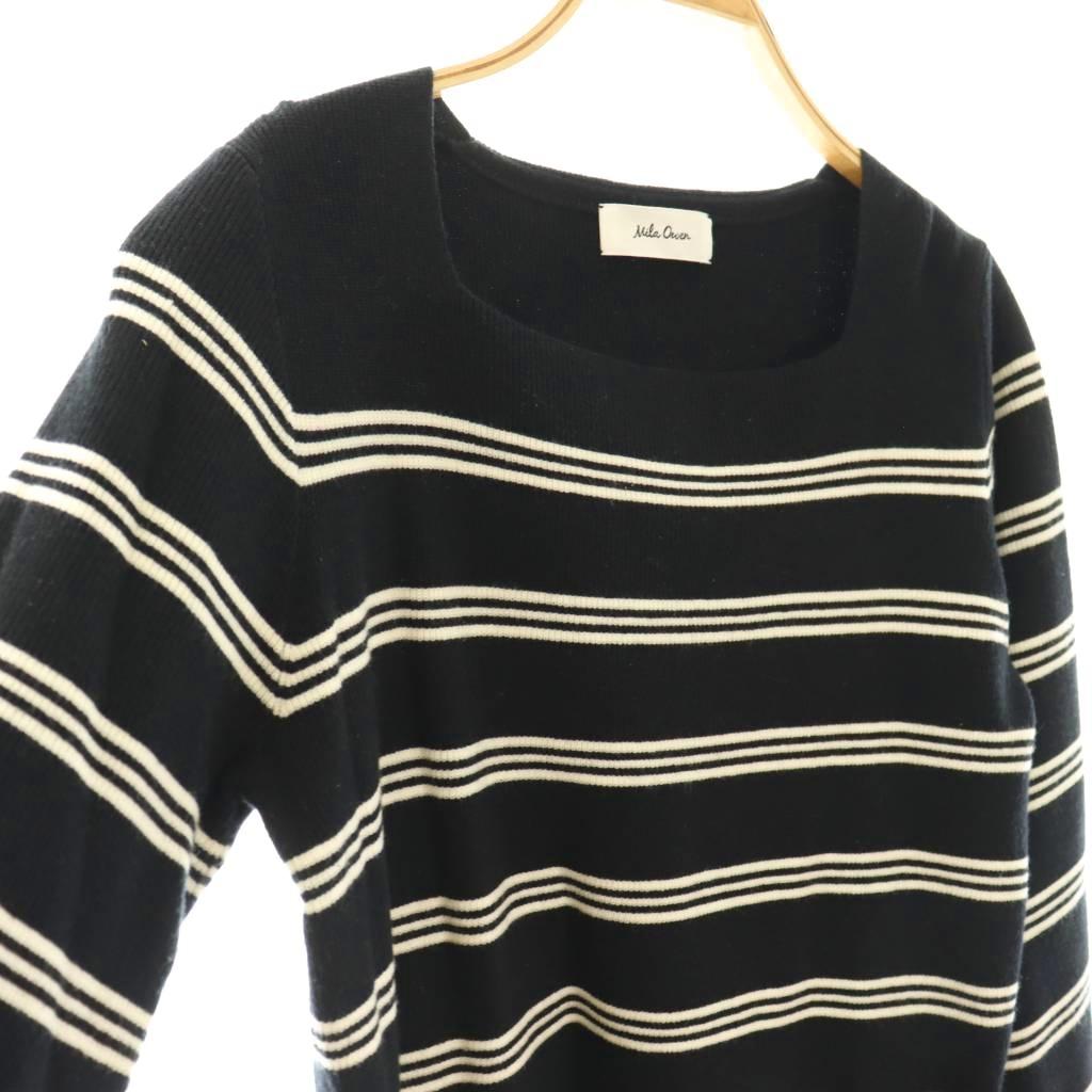 【中古】ミラオーウェン Mila Owen 24AW スクエアネック ボーダー ニット セーター F ブラック /DF ■OS レディース 【ベクトル 古着】 260310 vectorpremium-18943088 ブランド古着ベクトルプレミアム店 サンプル画像3