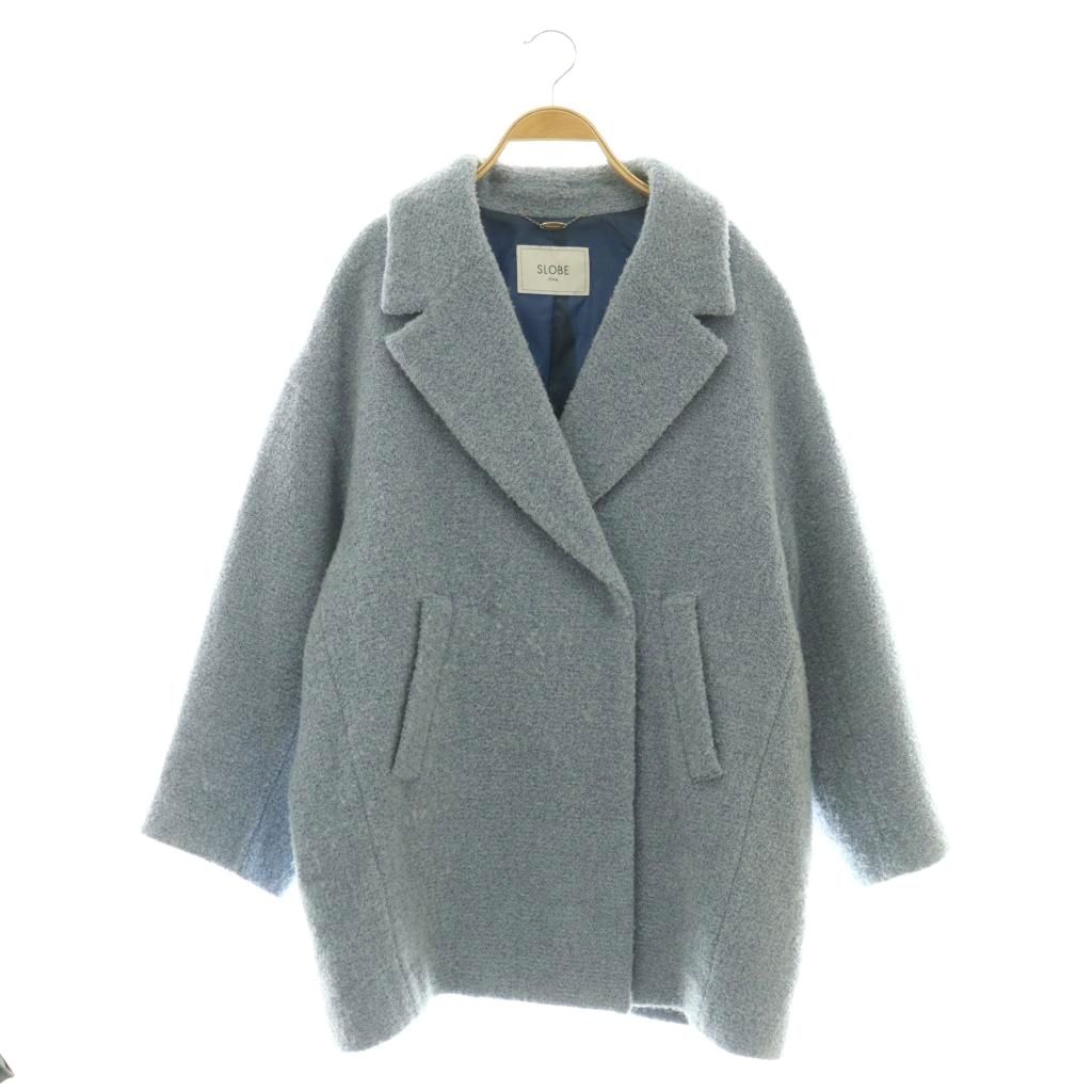 【中古】スローブ イエナ SLOBE IENA ダブルループビッグラペルショートコート アウター ライトブルー /DF ■OS レディース 【ベクトル 古着】 260305