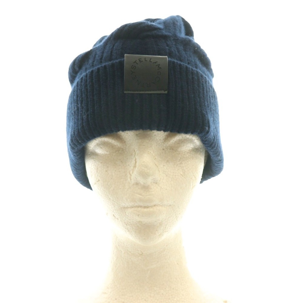 ブランド古着ベクトルプレミアム店の【中古】ステラマッカートニー STELLA McCARTNEY ファラベラ ケーブルニット ビーニー ニットキャップ 帽子 ウール U 紺 ネイビー /SS ■OS ■SH レディース 【ベクトル 古着】 260323｜アングル2