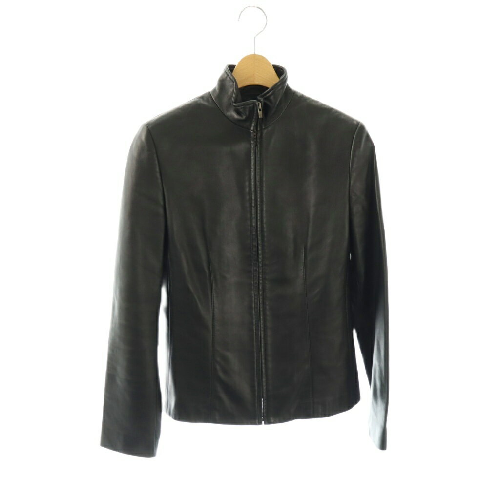 Rakuten - 【中古】カルバンクライン CALVIN KLEIN レザージャケット ジップアップ 2 ブラック /DO ■OS レディース 【ベクトル 古着】 260402