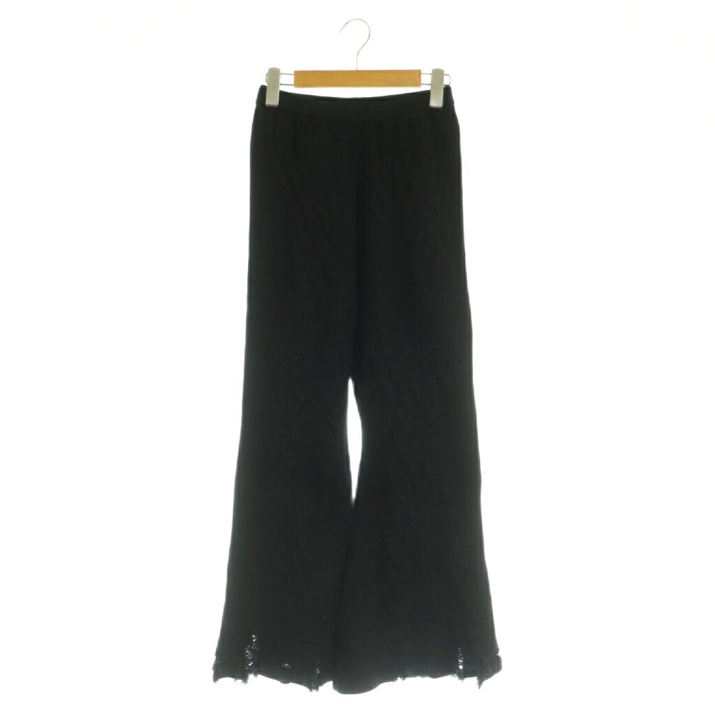樂天商城 - 【中古】アメリヴィンテージ Ameri VINTAGE 25AW UND RANDOM CABLE PANTS ニットパンツ フレア ダメージ加工 イージー S ブラック /MY ■OS レディース 【ベクトル 古着】 260331
