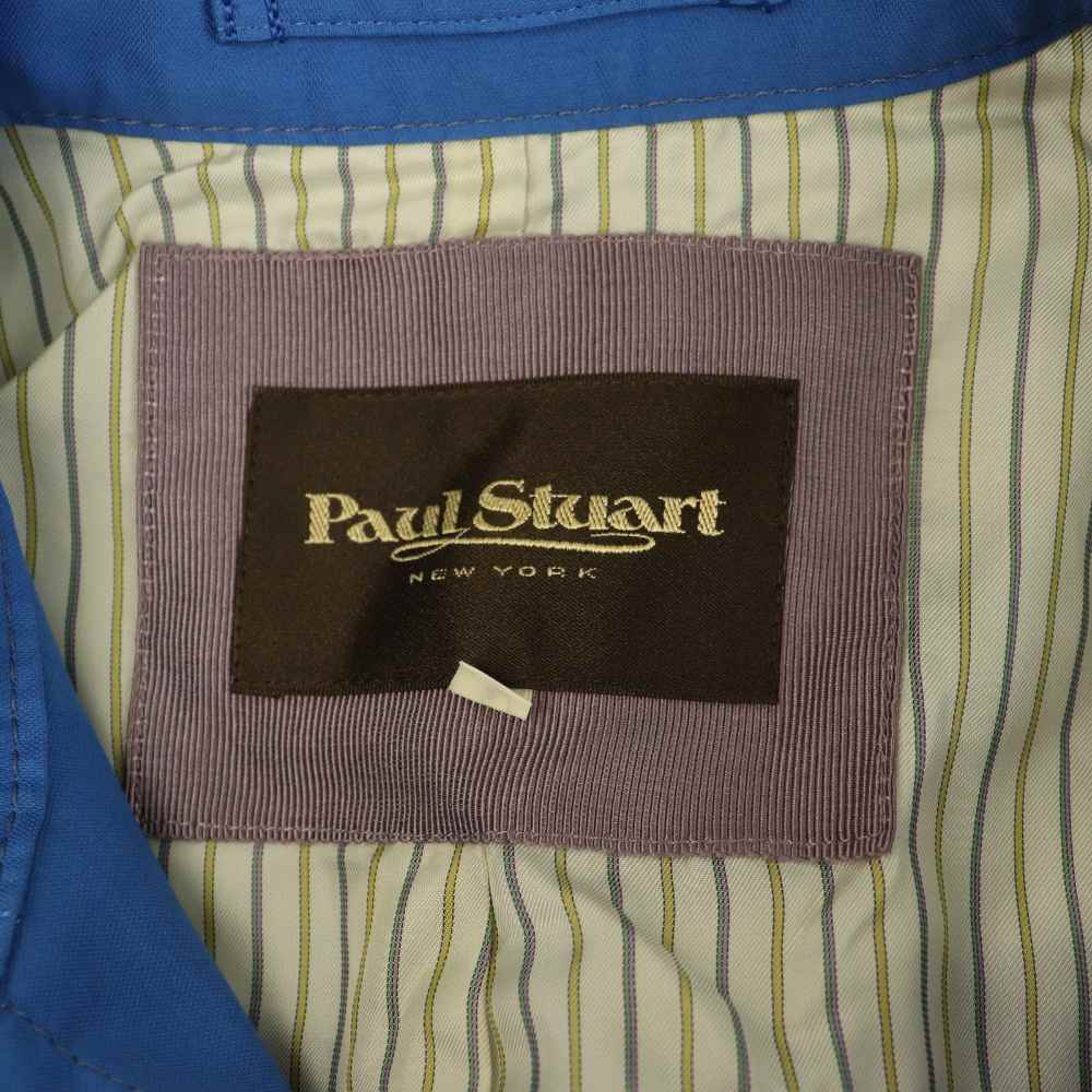 【中古】ポールスチュアート PAUL STUART ステンカラージャケット ショートコート 比翼ボタン ベルト付 6 ブルー /MY ■OS レディース 【ベクトル 古着】 260402 3
