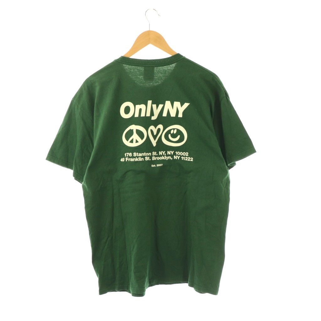 T-Shirts - 【中古】オンリーニューヨーク OnlyNY プリントTシャツ カットソー 半袖 L グリーン /DF ■OS ■AD メンズ 【ベクトル 古着】 260408