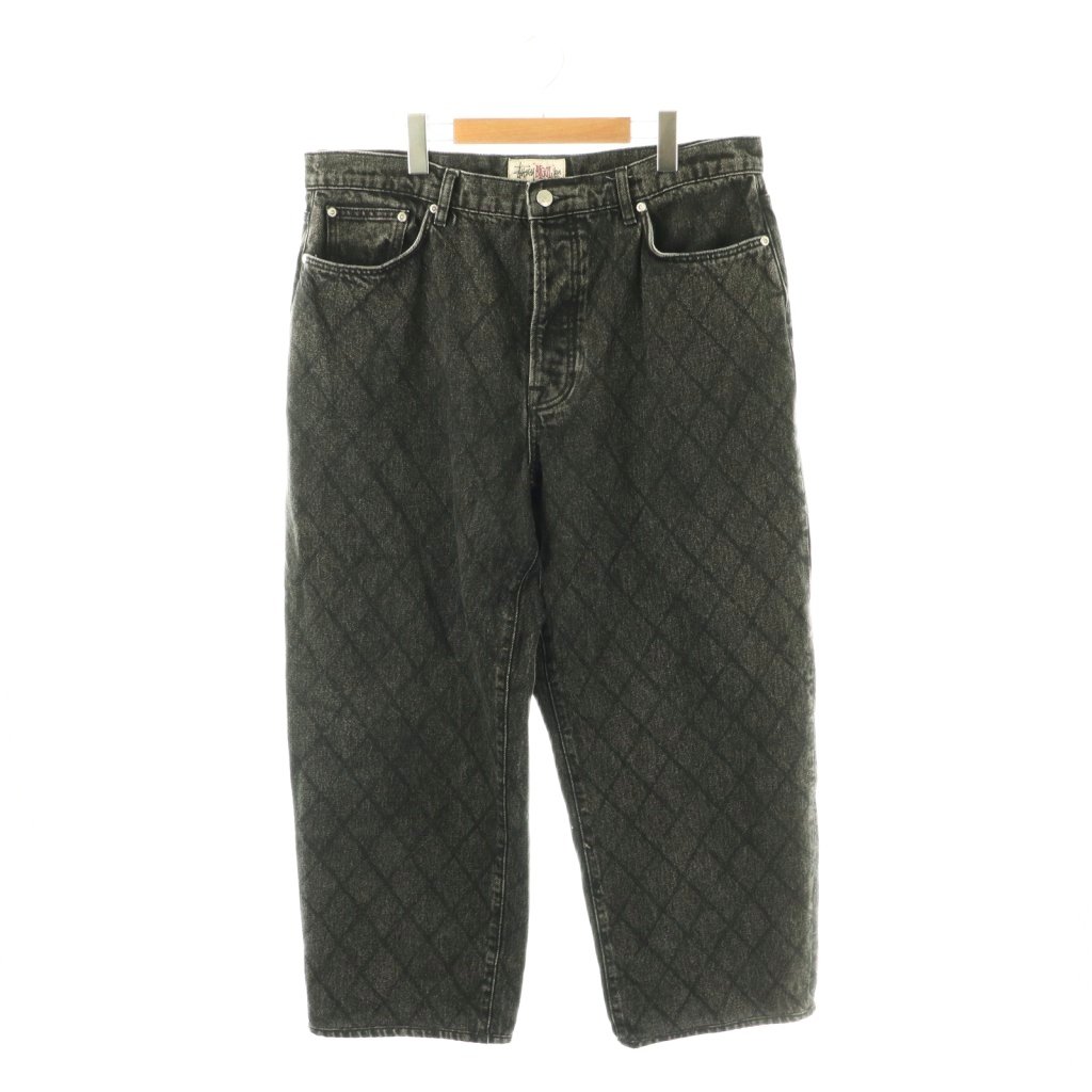 [중고] 스테이시 STUSSY BIG OL JWAN QUILTED DENIM 데님 팬츠 청바지 와이드 버튼 플라이 34 블랙 / ES ■ OS ■ AD 남성 [벡터 헌 옷] 260414