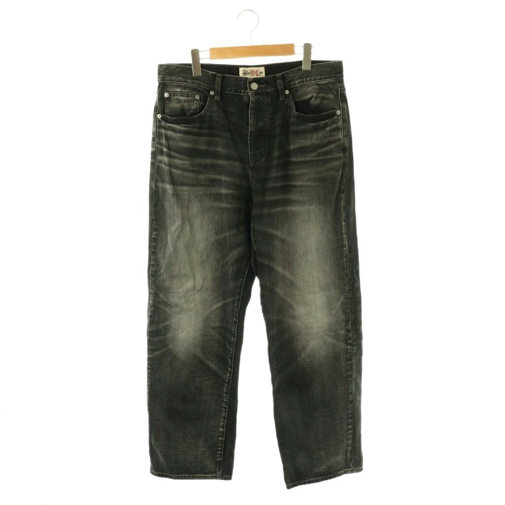 [중고] 스테이시 STUSSY BIG OL JWAN DENIM 데님 팬츠 청바지 와이드 테이퍼드 버튼 플라이 32 블랙 / ES ■ OS ■ AD 남성 [벡터 헌 옷] 260414