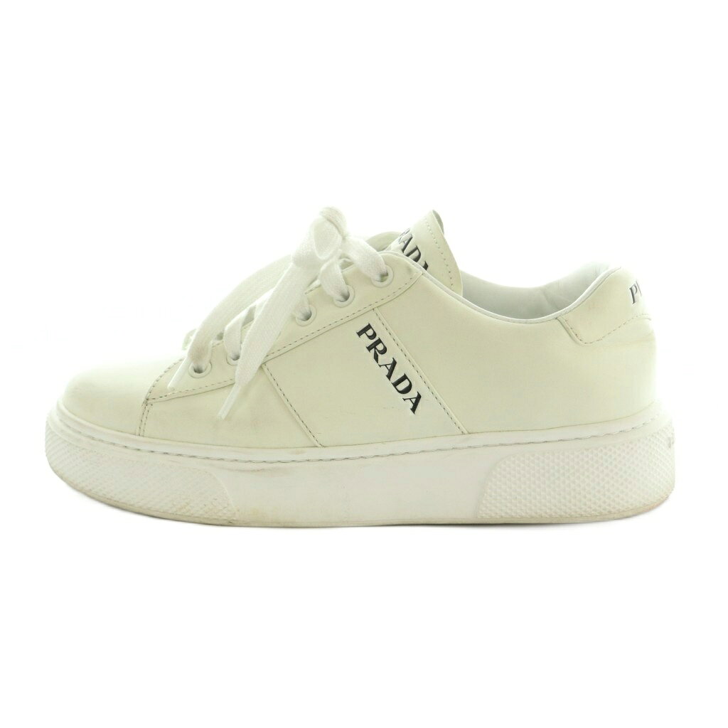 【中古】プラダ PRADA スニーカー シューズ 厚底 36.5 23.5cm 白 1E223M /MI ■OS レディース 【ベクトル 古着】 260403