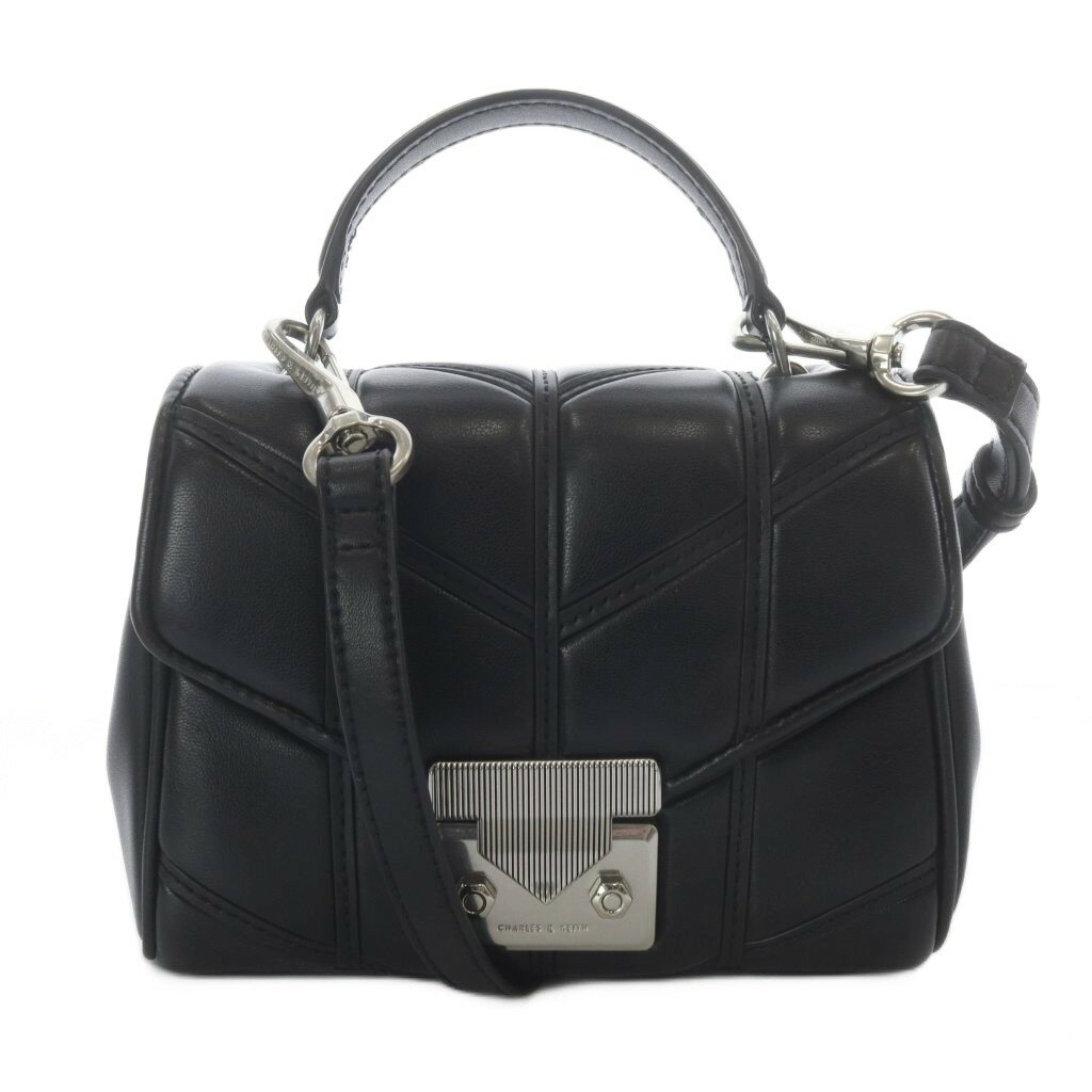【中古】チャールズ&キース CHARLES&KEITH Eudora 2WAYバッグ ショルダーバッグ ハンドバッグ レザー 黒 ブラック /SR ■SH レディース 【ベクトル 古着】 260406