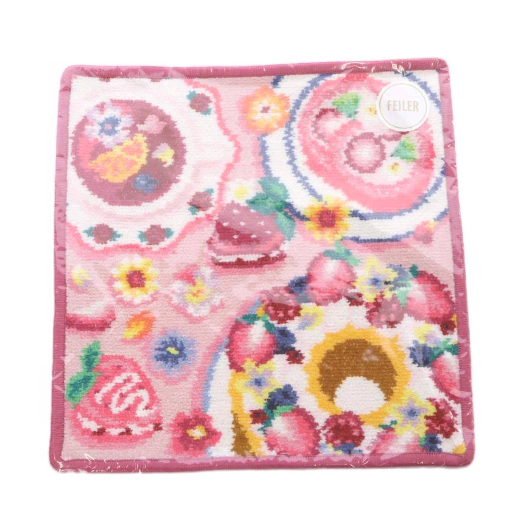 【中古】未使用品 フェイラー FEILER ストロベリーティータイム ハンカチ ピンク /SR レディース 【ベクトル 古着】 260406
