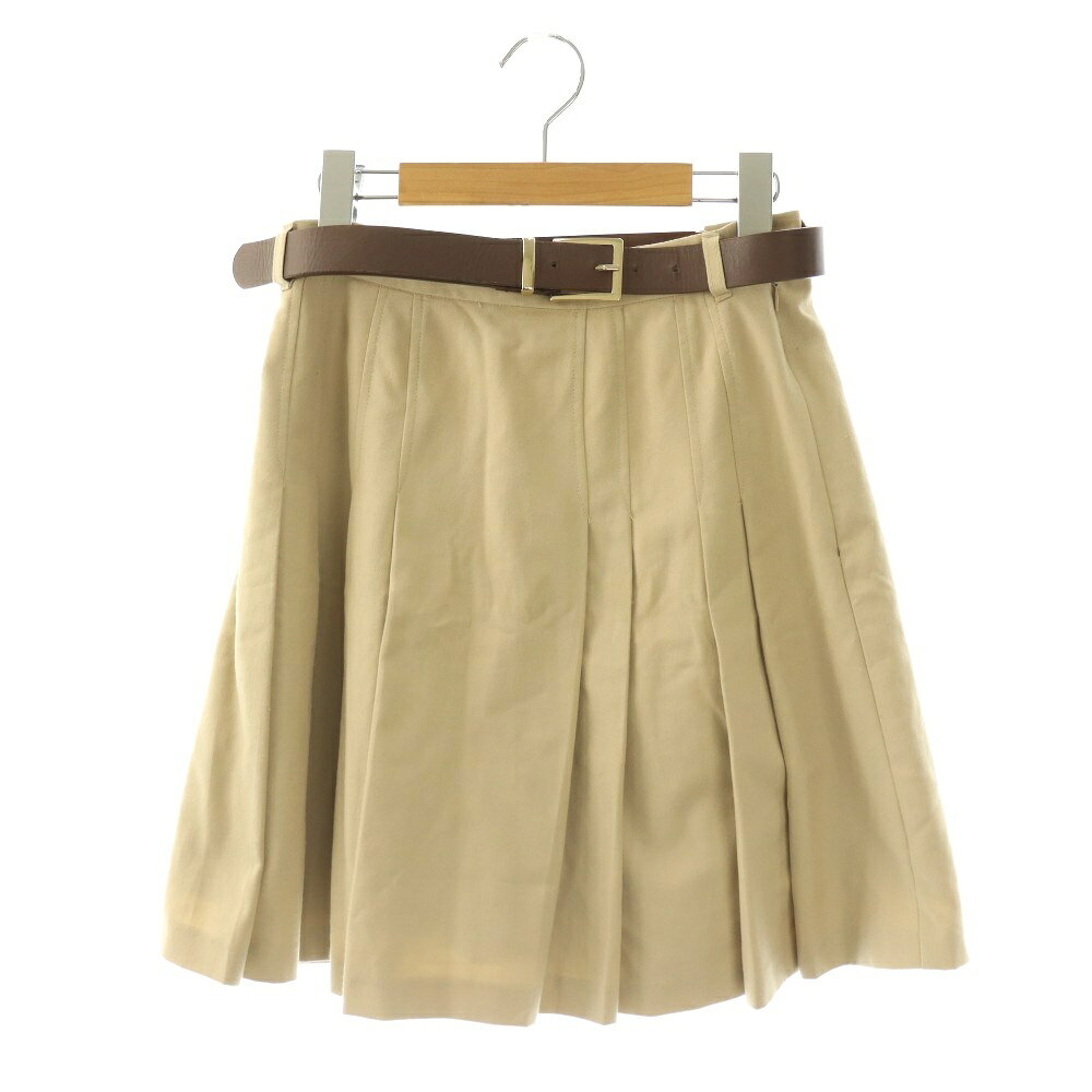 【中古】リリーブラウン Lily Brown プリーツスカショーパン ショートパンツ フレア ベルト付き 1 ベージュ /CX ■OS ■SH レディース 【..