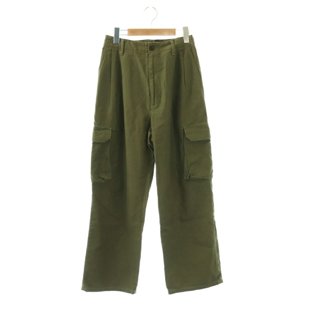 Cropped Pants - 【中古】プラージュ Plage コットンカーゴパンツ タック ストレート 36 カーキ /DO ■OS レディース 【ベクトル 古着】 260409