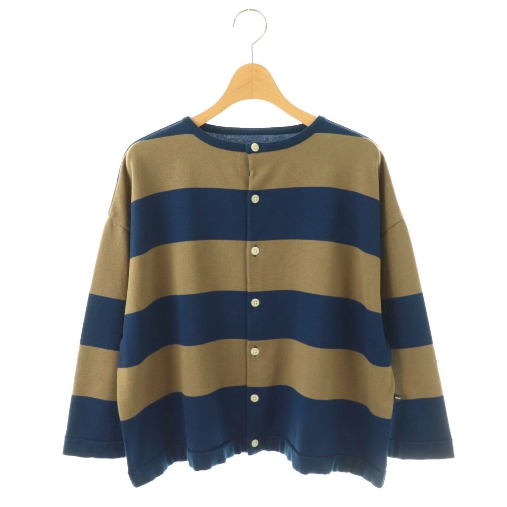 【大人の魅力】マイヨ　maillot　ボーダーマリンセーター　ネイビー×グリーン maillot】mature border knit polo | theater(シアター)
