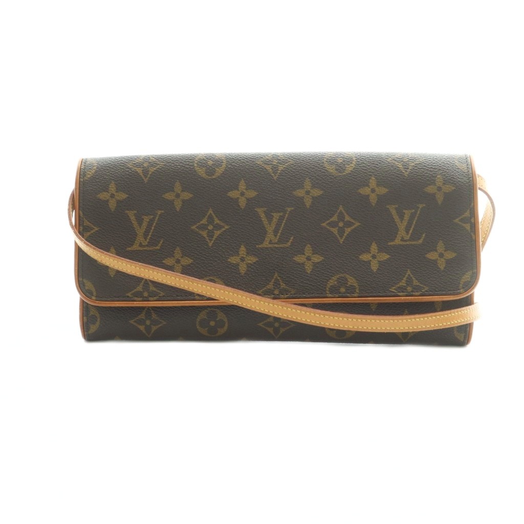 【中古】ルイヴィトン LOUIS VUITTON ポシェットツインGM ショルダーバッグ フラップ モノグラム柄 茶 M51852 /MI ■OS ■OH レディース 【ベクトル 古着】 260413