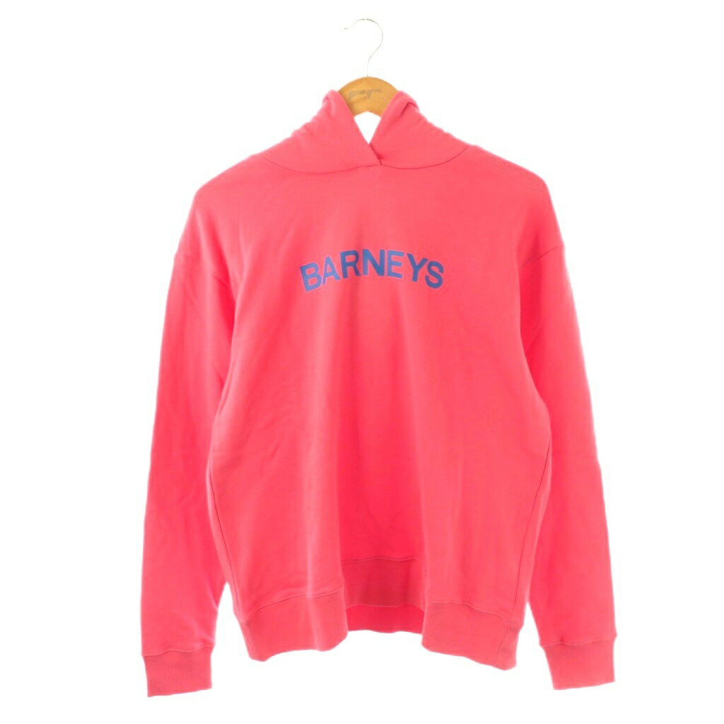 乐天商城 - 【中古】バーニーズニューヨーク BARNEYS NEW YORK ロゴプリントフーディー パーカー プルオーバー M ピンク /HK ■OS メンズ 【ベクトル 古着】 260414