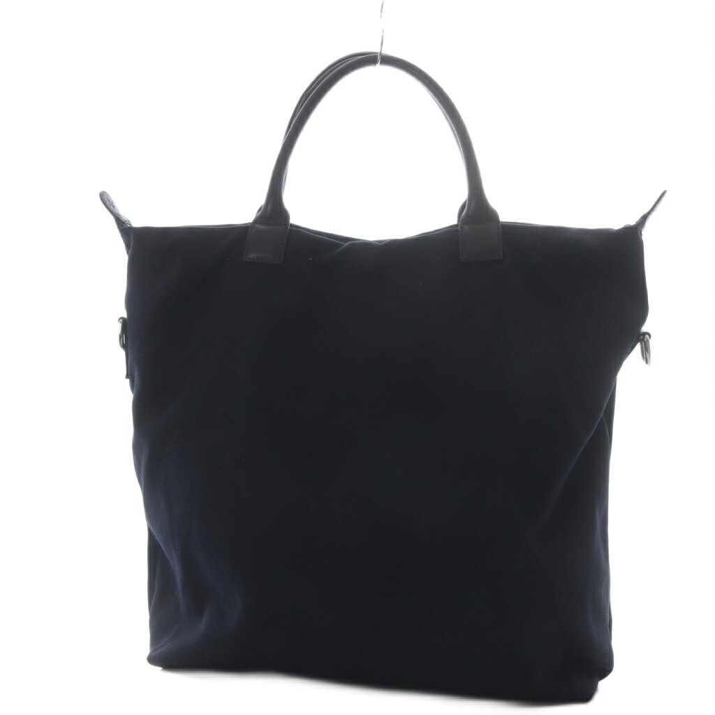 【中古】ウォントレスエッセンシャルデラヴィ WANT LES ESSENTIELS DE LA VIE ブリーフケース トートバッグ キャンバス ネイビー /YO36 ■AD メンズ 【ベクトル 古着】 260427 2