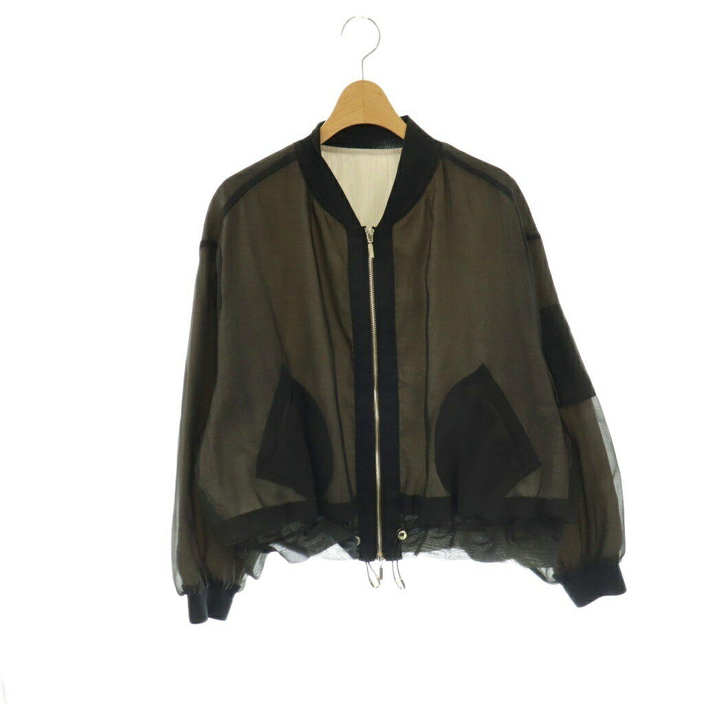 Rakuten - 【中古】エイミーロウ EimeeLaw 24SS ミリタリーシアーブルゾン ジップアップ 総裏地 38 ブラック /DO ■OS レディース 【ベクトル 古着】 260428