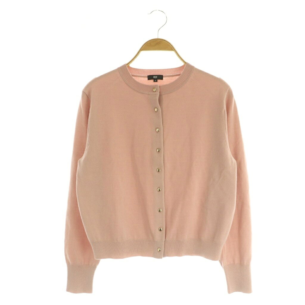 【中古】プラステ PLST 25AW メリノウールブレンドメタルボタンカーディガン ニット 長袖 S ピンク /MY ■OS レディース 【ベクトル 古着】 260420