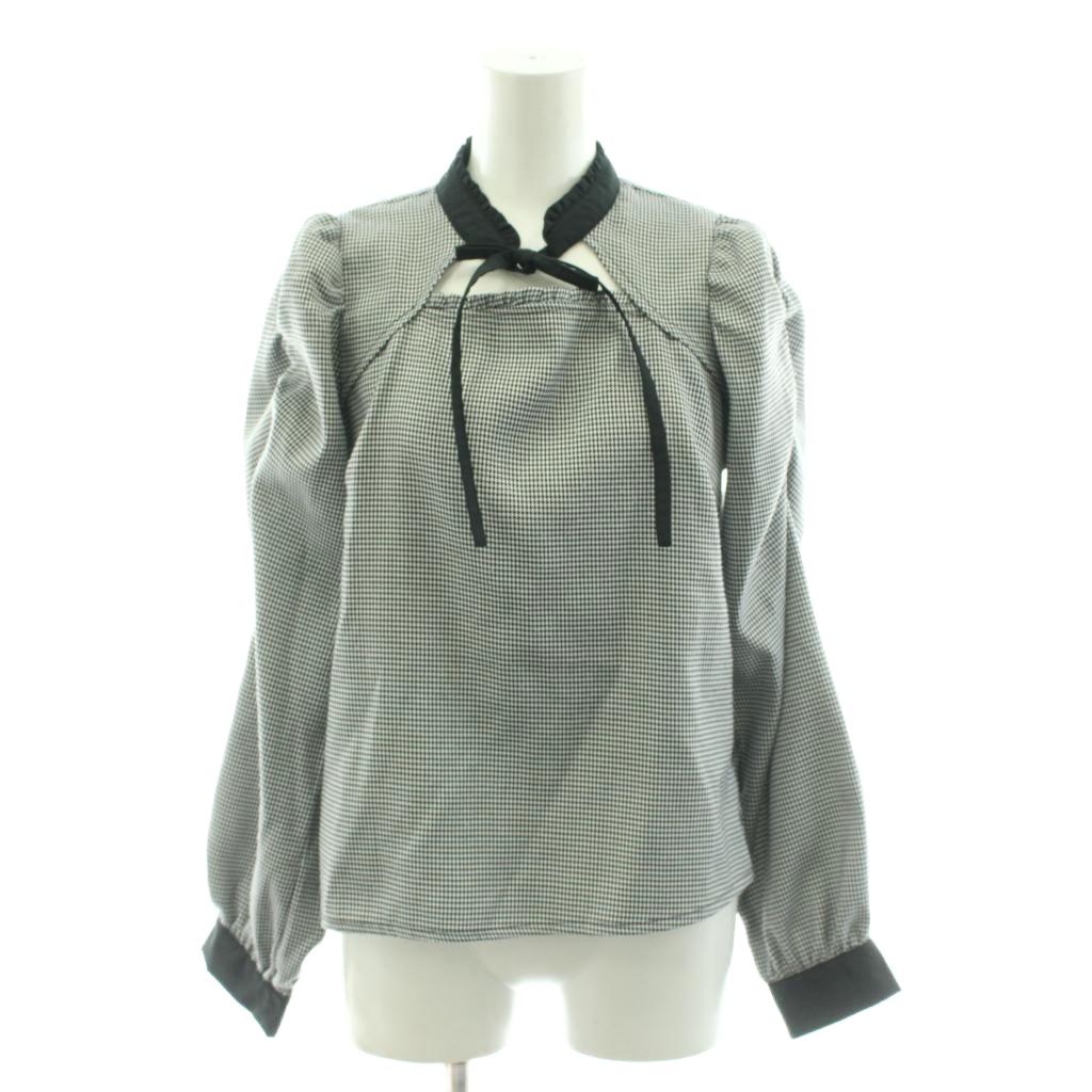 【中古】ティティー&コー TITTY&CO フリルブラウス シャツ F 黒 ブラック 白 ホワイト /AZ レディース 【ベクトル 古着】 260422