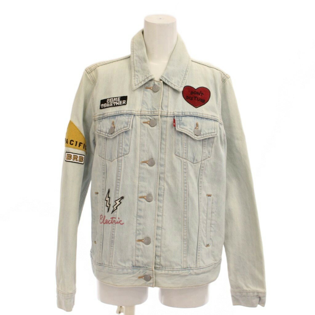 【中古】リーバイス Levi's ワッペン デニムジャケット S 水色 ライトブルー レギュラーカラー /AG ■OS レディース 【ベクトル 古着】 260428