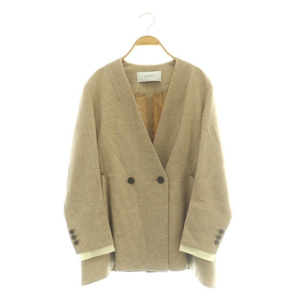 樂天商城 - 【中古】アドーア ADORE 24AW ツィードツイルジャケット ノーカラー 38 ベージュ /CX ■OS レディース 【ベクトル 古着】 260427