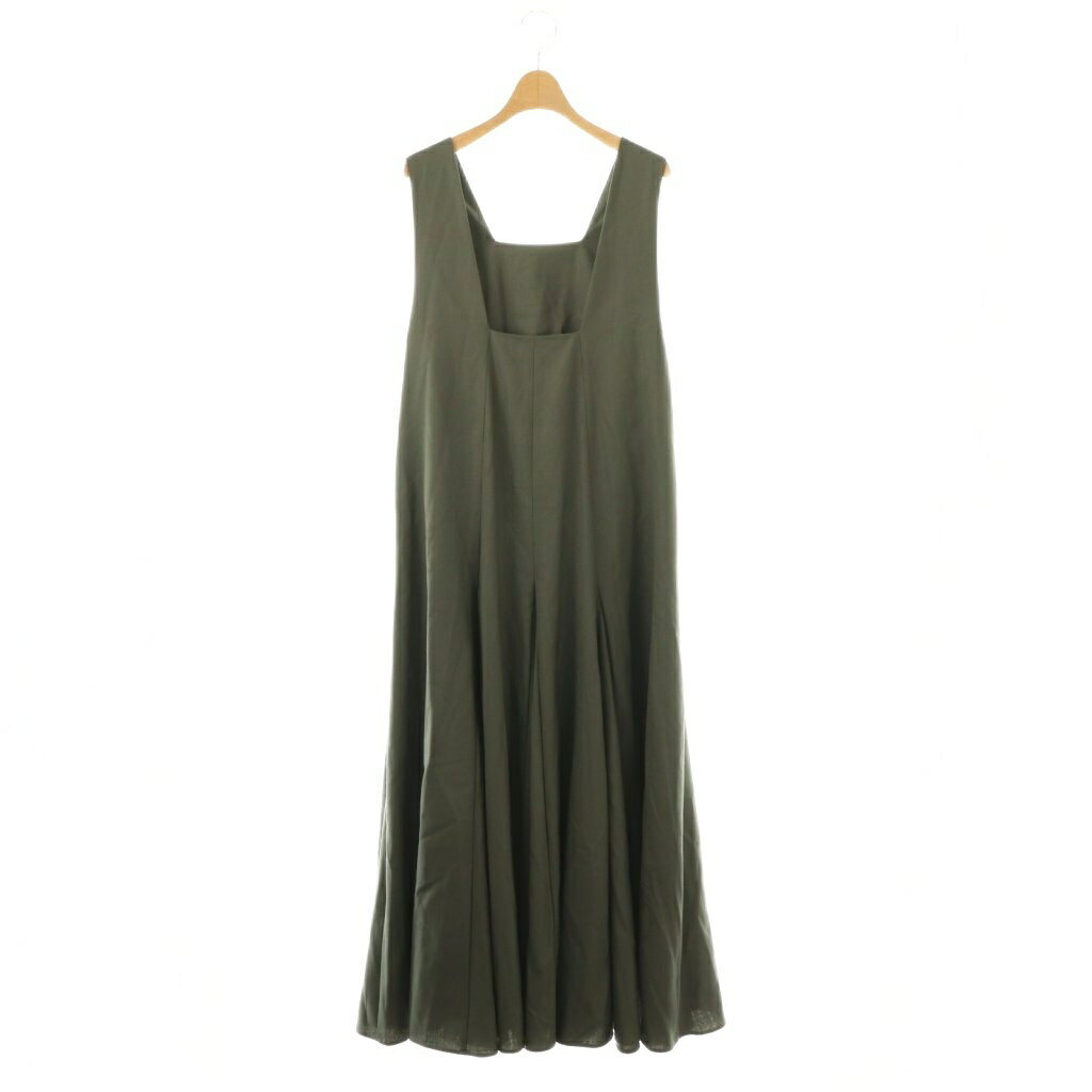 エンフォルド ENFOLD 26SS PANEL FLARE TANK-TOP DRESS ワンピース ジャンパースカート ロング ノースリーブ 38 グレー /NR ■OS レディース  260425