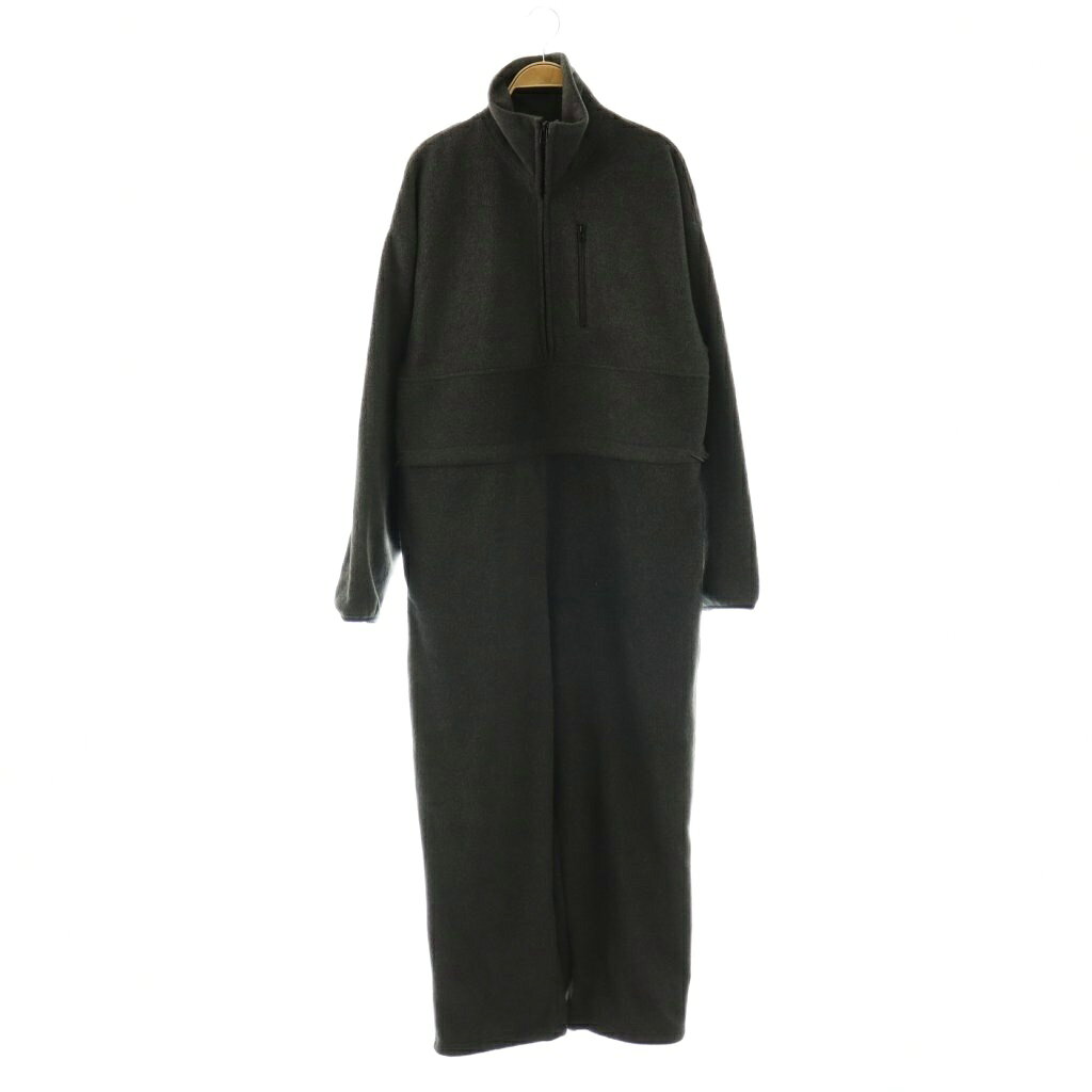 【中古】アンヌーク anuke Fleece Halfzip Combinaison コンビネゾン オールインワン 長袖 ニット 36 グレー /NR ■OS ■SH レディース 【ベクトル 古着】 260425