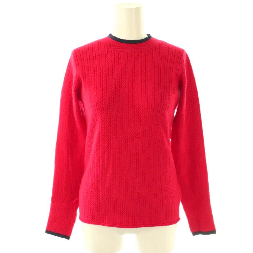 乐天商城 - 【中古】N.Natural Beauty Basic N.ナチュラルビューティーベーシック バイカラーケーブルニット プルオーバー M レッド /DF ■OS レディース 【ベクトル 古着】 260428