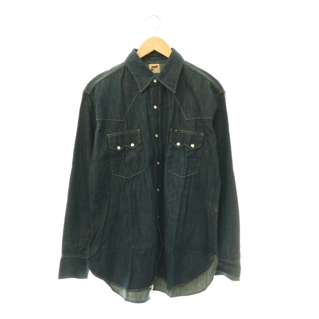 【中古】リー LEE 50s 復刻 Lot2455 RIDER SHIRT デニム シャツ ライダーシャツ 長袖 17 インディゴ /HS ■OS ■AD メンズ 【ベクトル 古着】 260508