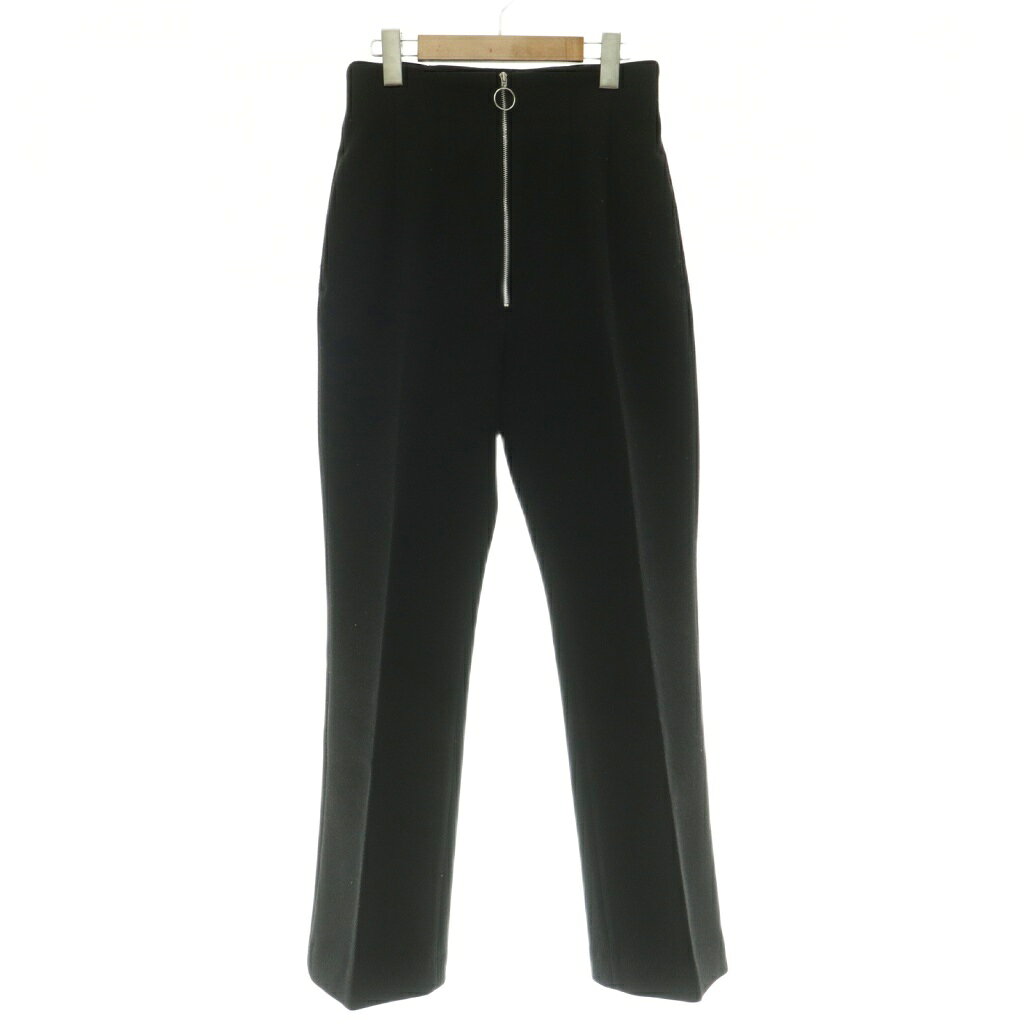 フィーニー PHEENY Kersey high waist semi flared slacks カーシーハイウエストセミフレアスラックス パンツ ジップフライ ワンカラー 2 黒 ブラック /BB レディース  260519