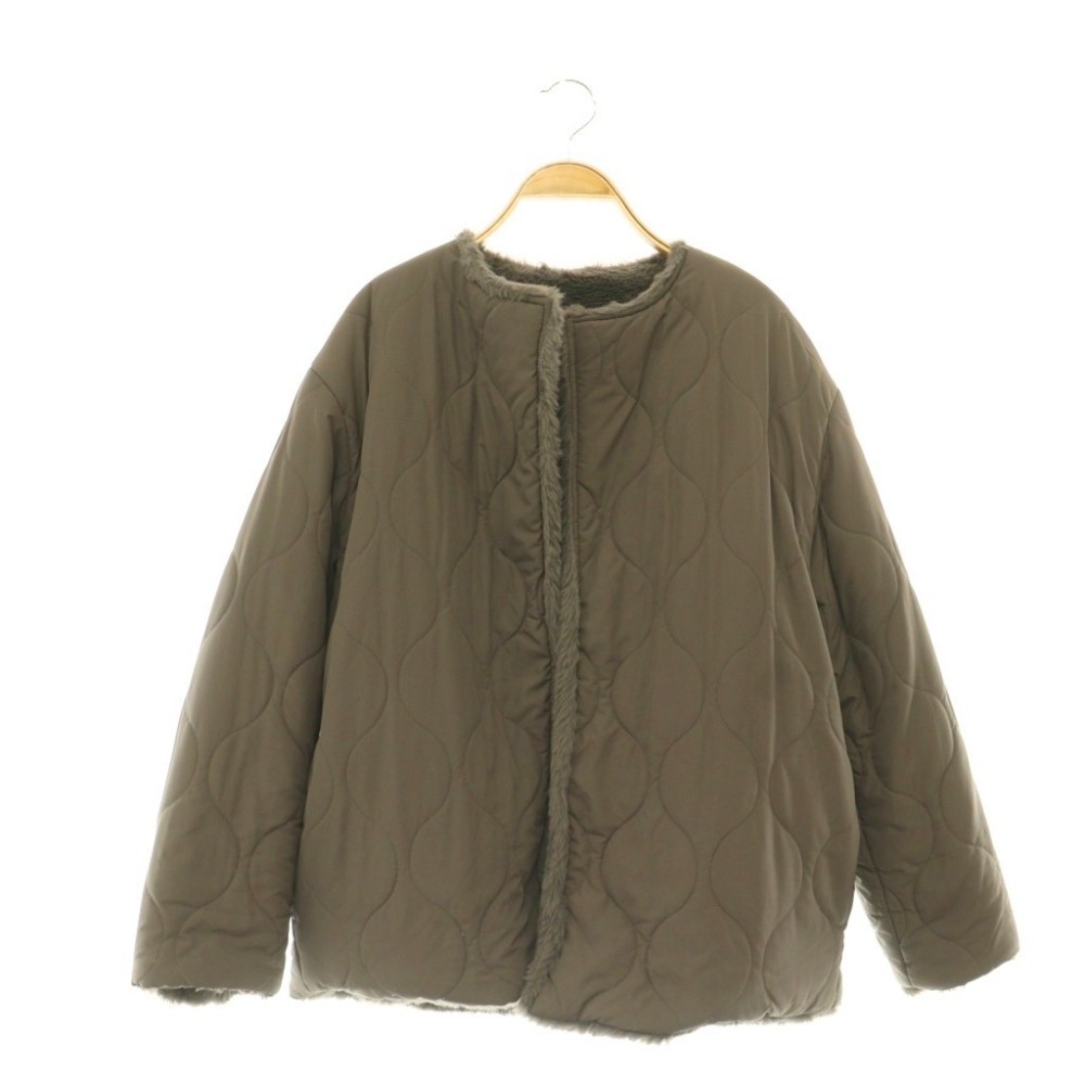【中古】ミラオーウェン Mila Owen リバーシブルエコファージャケット ノーカラー F チャコールグレー /DO ■OS レディース 【ベクトル 古着】 260519 vectorpremium-19077741 ブランド古着ベクトルプレミアム店 サンプル画像2