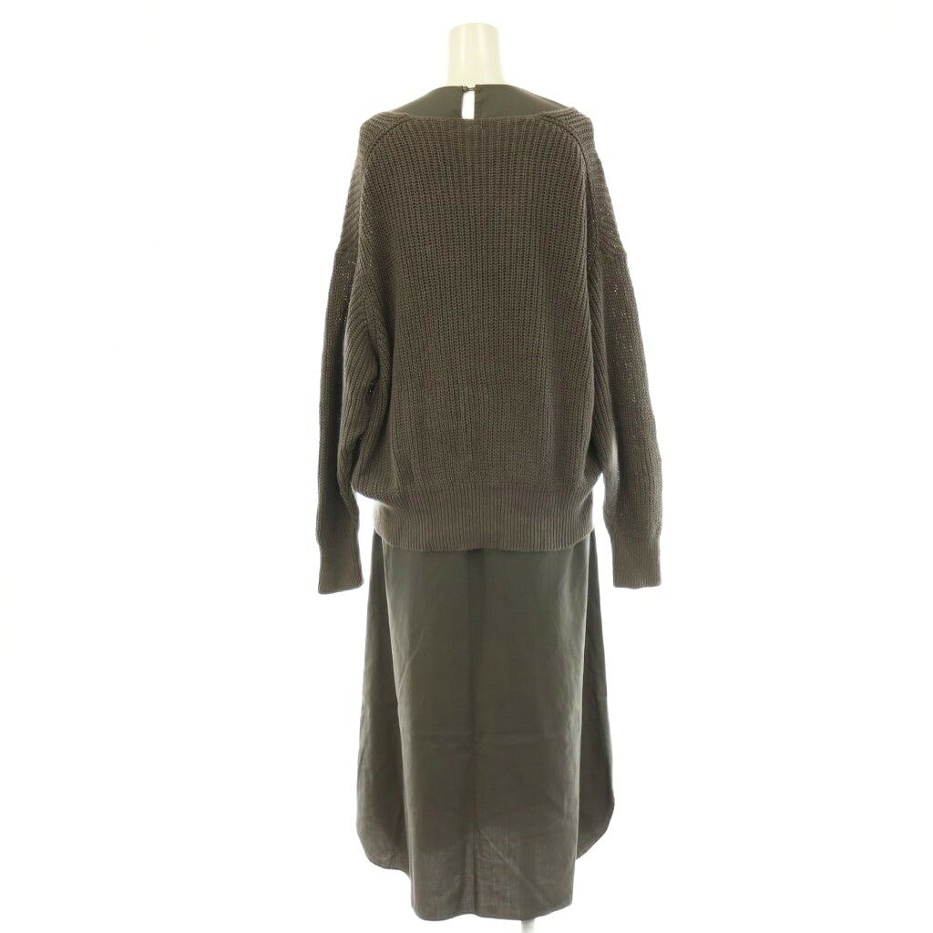 【中古】ミラオーウェン Mila Owen レイヤードVネックニット×ノースリーブワンピース セットアップ リネン 0 チャコールグレー /ES ■OS レディース 【ベクトル 古着】 260519 vectorpremium-19077732 ブランド古着ベクトルプレミアム店 サンプル画像2