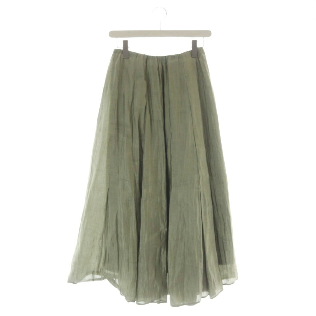 【中古】ミラオーウェン Mila Owen タックフレア サテンマキシスカート 0 カーキ 緑 グリーン /SR レディース 【ベクトル 古着】 260514 vectorpremium-19078194 ブランド古着ベクトルプレミアム店 パッケージ画像