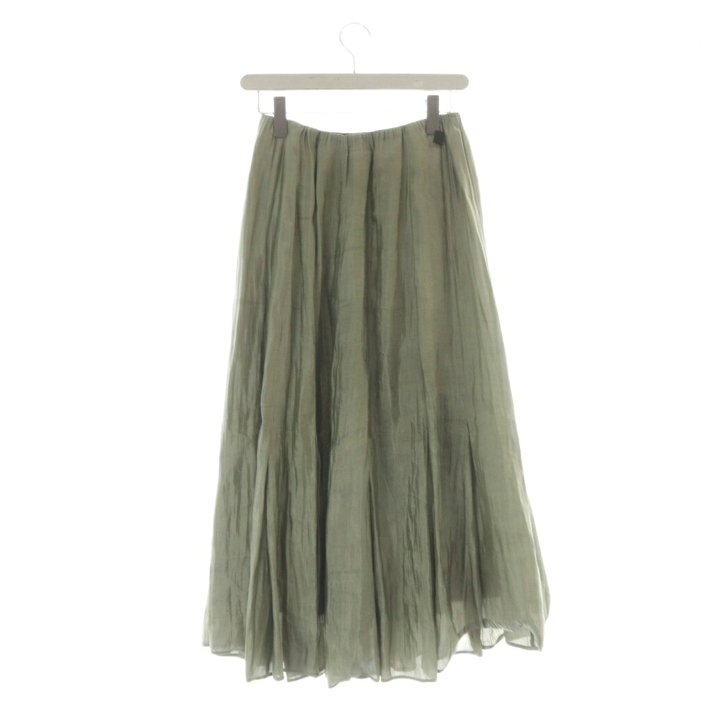 【中古】ミラオーウェン Mila Owen タックフレア サテンマキシスカート 0 カーキ 緑 グリーン /SR レディース 【ベクトル 古着】 260514 vectorpremium-19078194 ブランド古着ベクトルプレミアム店 サンプル画像2