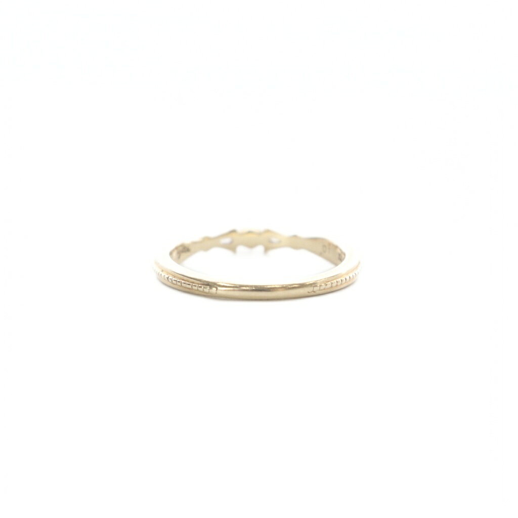 【中古】アガット agete 指輪 K10 ダイヤ0.01ct ピンキーリング 3号 イエローゴー...