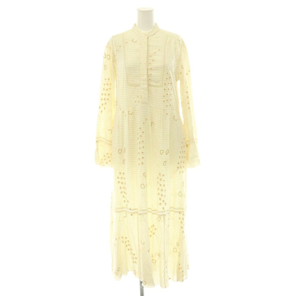 乐天商城 - 【中古】ロンハーマン Ron Herman 刺繍 柄 ワンピース シャツワンピース レース ロング 長袖 XS アイボリー /HS ■OS レディース 【ベクトル 古着】 260522