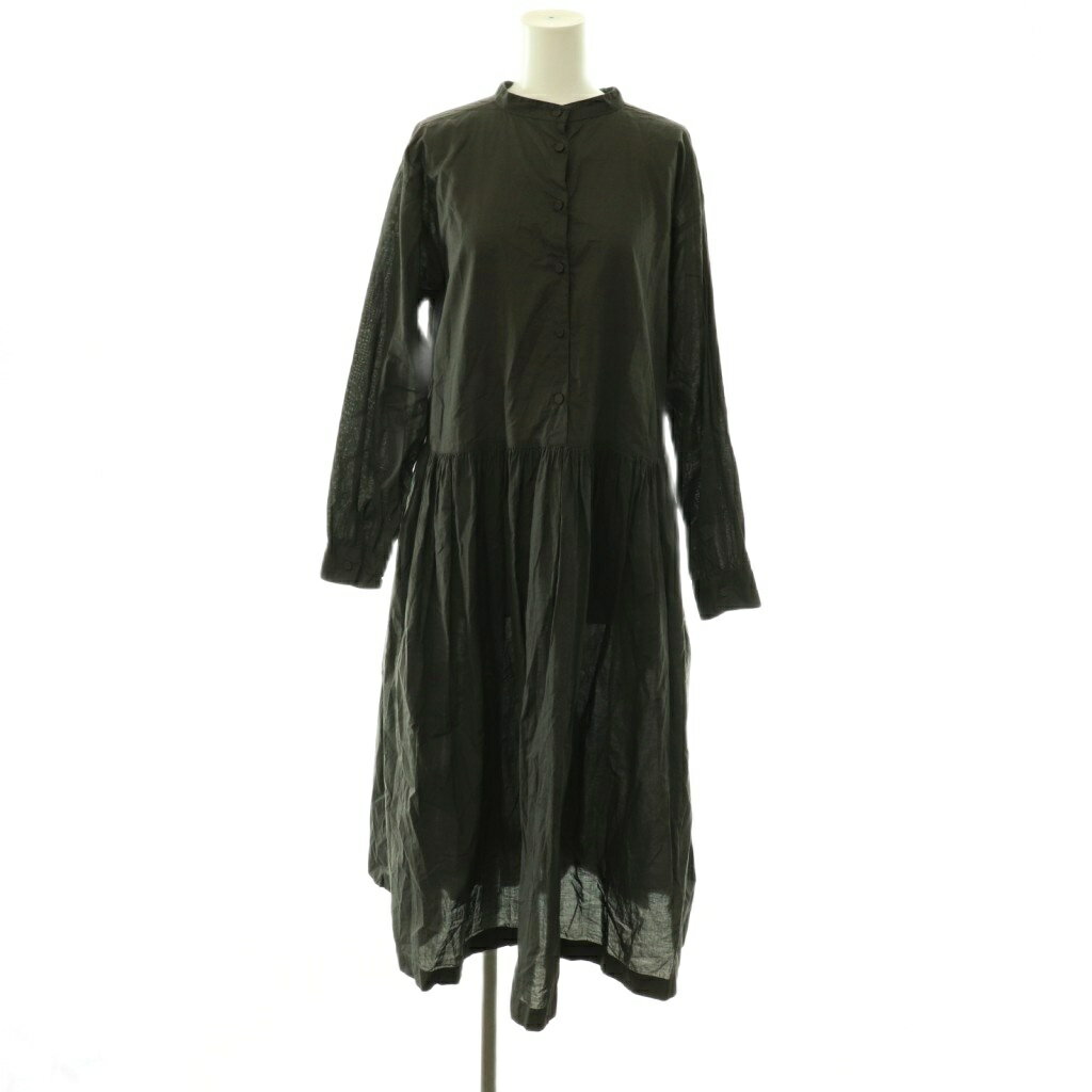Rakuten - 【中古】メゾンドソイル maison de soil コットンギャザー2WAY ワンピース シャツワンピース ロング 長袖 1 チャコール /HS ■OS レディース 【ベクトル 古着】 260526