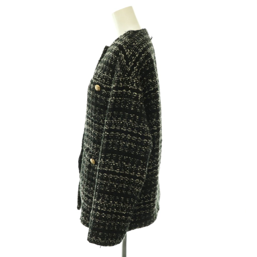【中古】ミラオーウェン Mila Owen 金ボタン ツイードジャケット ノーカラー 1 ブラック /HK ■OS レディース 【ベクトル 古着】 260601 vectorpremium-19150443 ブランド古着ベクトルプレミアム店 サンプル画像3