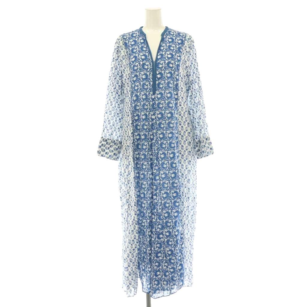 ヌキテパ NE QUITTEZ PAS! COTTON JQD COMBI DRESS ワンピース 総柄 M ブルー ホワイト /ES ■OS ■SH レディース  260601