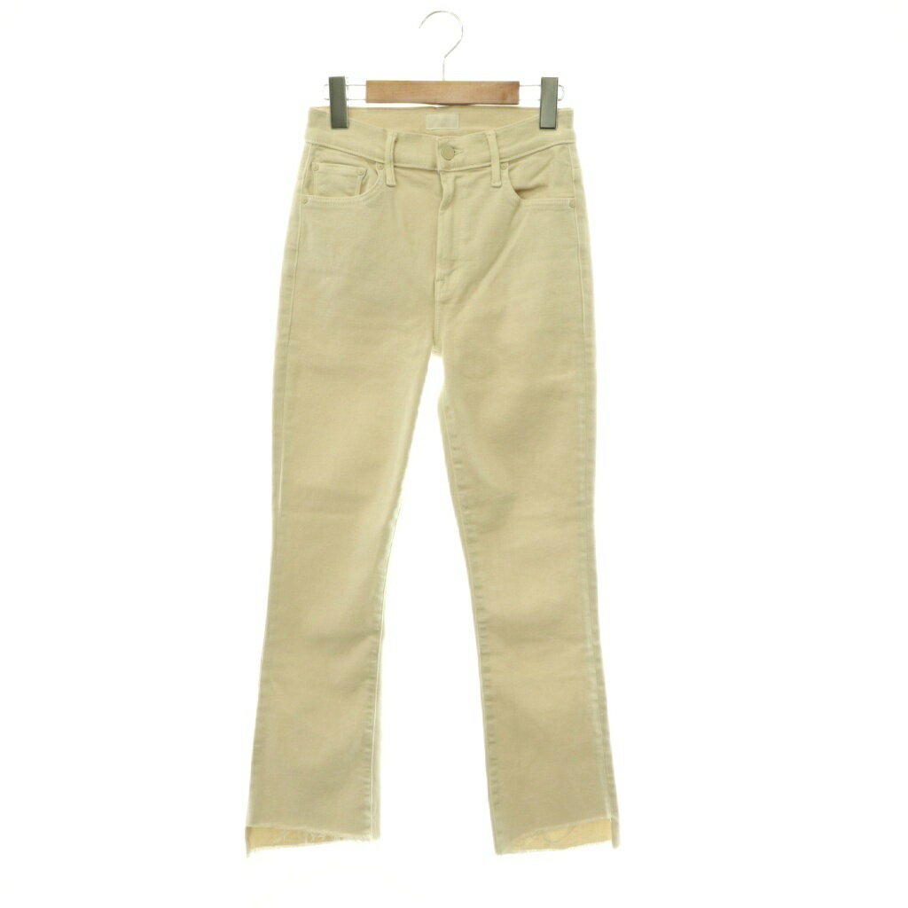 マザー mother THE INSIDER CROP STEP FRAY カットオフデニムパンツ フレア ストレッチ 25 アイボリー /HK ■OS レディース  260616