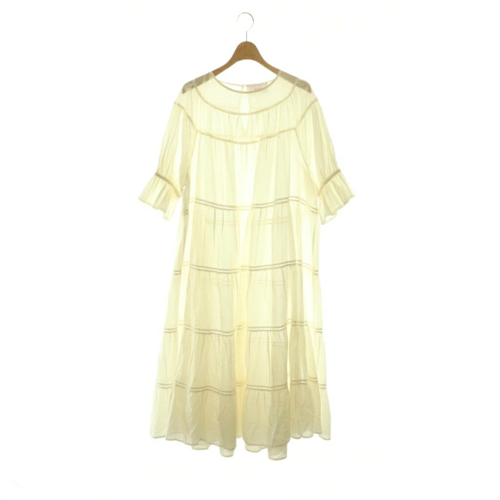 マーレット Merlette 25AW PARADIS ワンピース ティアード シアー コットン S アイボリー /CX ■OS レディース  260616