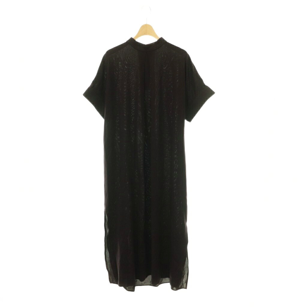 ザ リラクス THE RERACS FINE COTTON SEED-KANOKO BANDCOLLAR ワンピース 半袖 36 ダークブラウン /ES ■OS レディース  260609