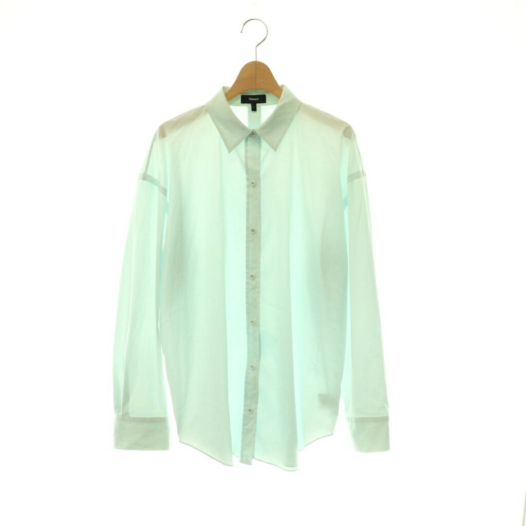 セオリー Theory 26SS Good Poplin Placket Mens Shirt シャツ ブラウス オーバーサイズ S アイスブルー /CX ■OS レディース  260610