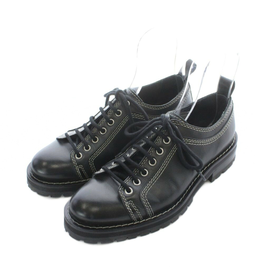 アミ アレクサンドル マテュッシ ami alexandre mattiussi WORKER DERBIES レザーシューズ 40 25cm 25.5cm 黒 ブラック レースアップ ステッチデザイン /RI ■OS メンズ  260619