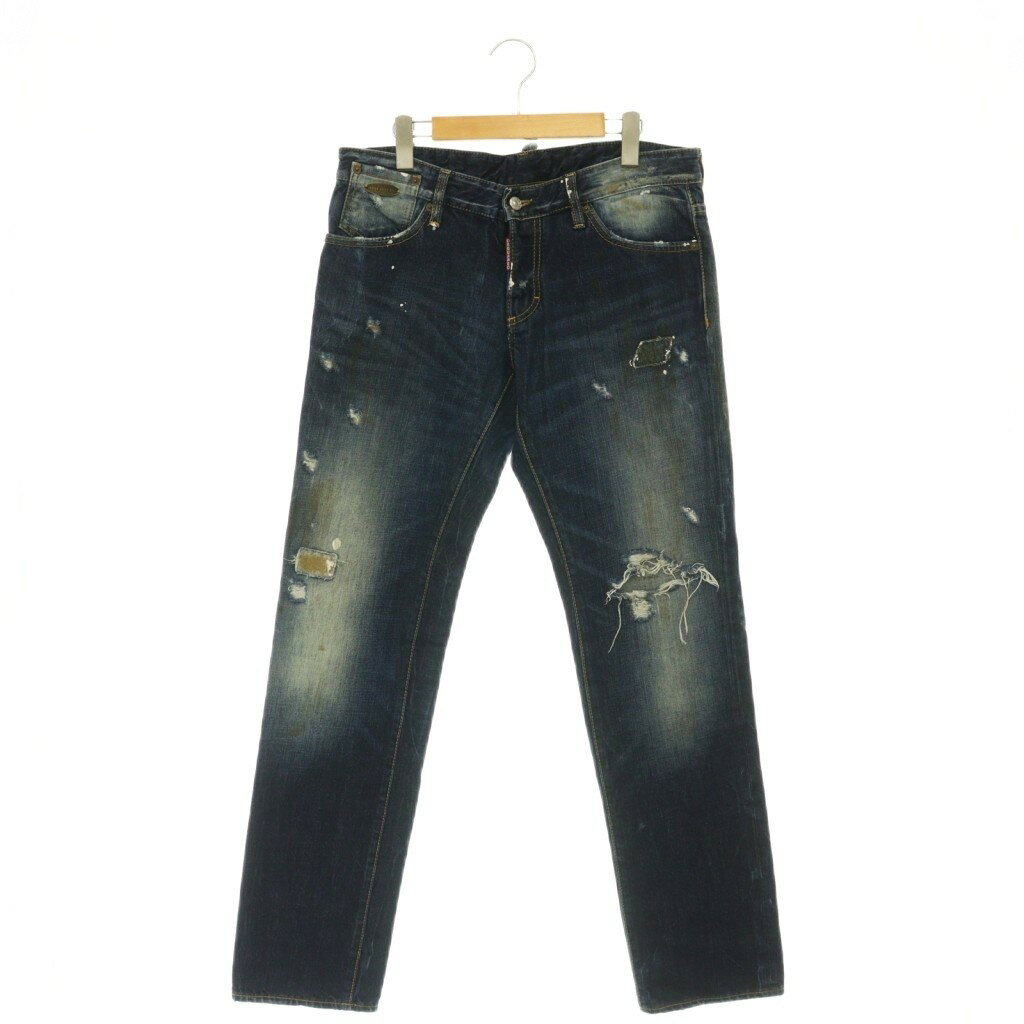 [Used] Dsquared2 Distressed Denim Jeans, Button Fly, Size 48, Indigo /HK ■OS Men's [Vector Used Clothing] 260622