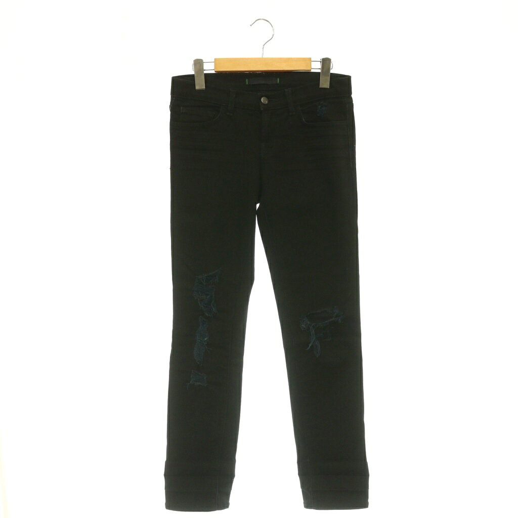 [Used] J BRAND Denim Pants Jeans Slim Skinny Distressed Finish Size 25 Black /ES ■OS ■MA Women's [Vector Used Clothing] 260619